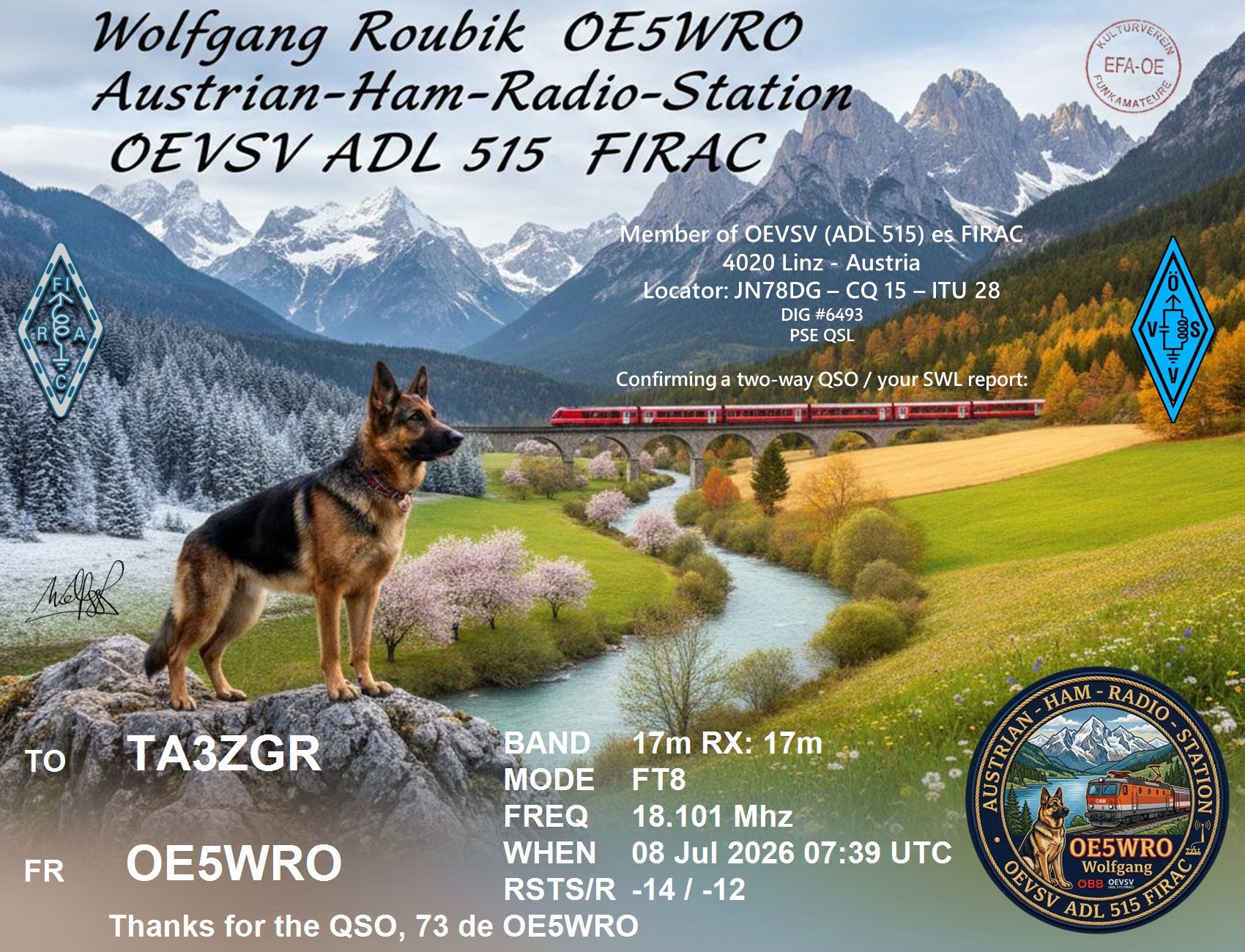 QSL OE5WRO