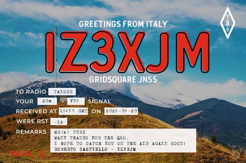 QSL IZ3XJM