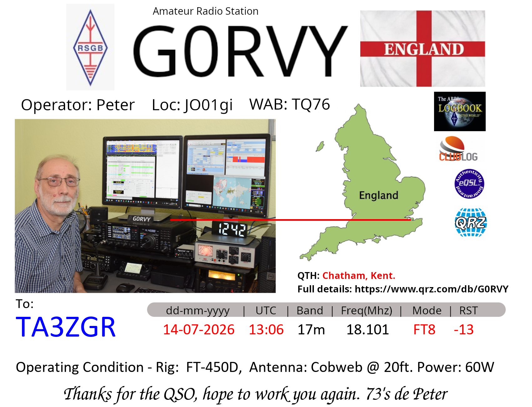 QSL G0RVY
