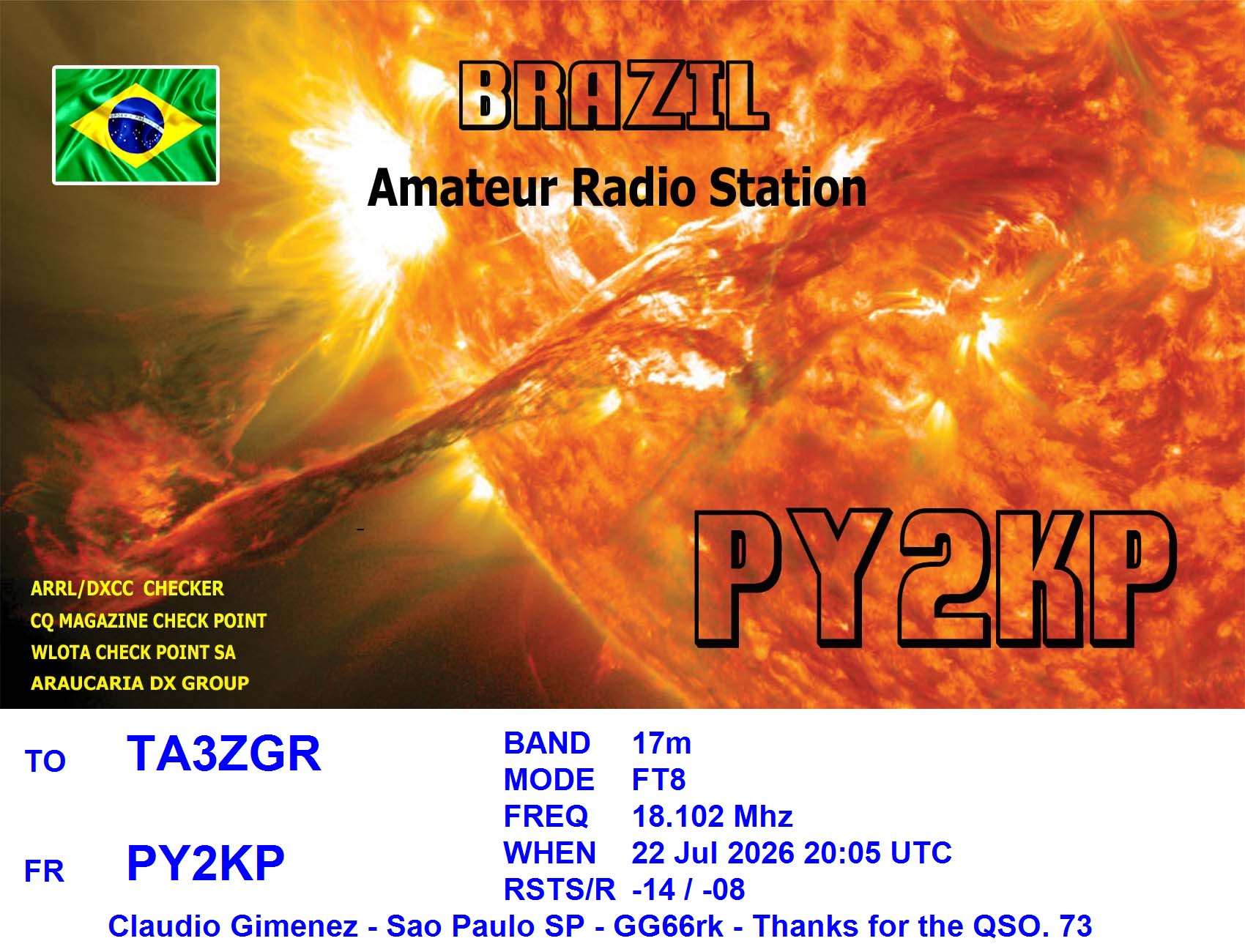 QSL PY2KP