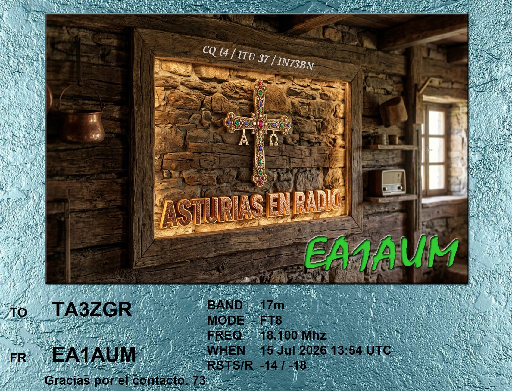 QSL EA1AUM