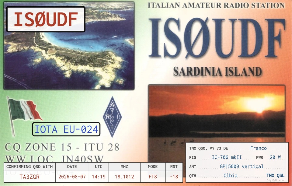 QSL IS0UDF