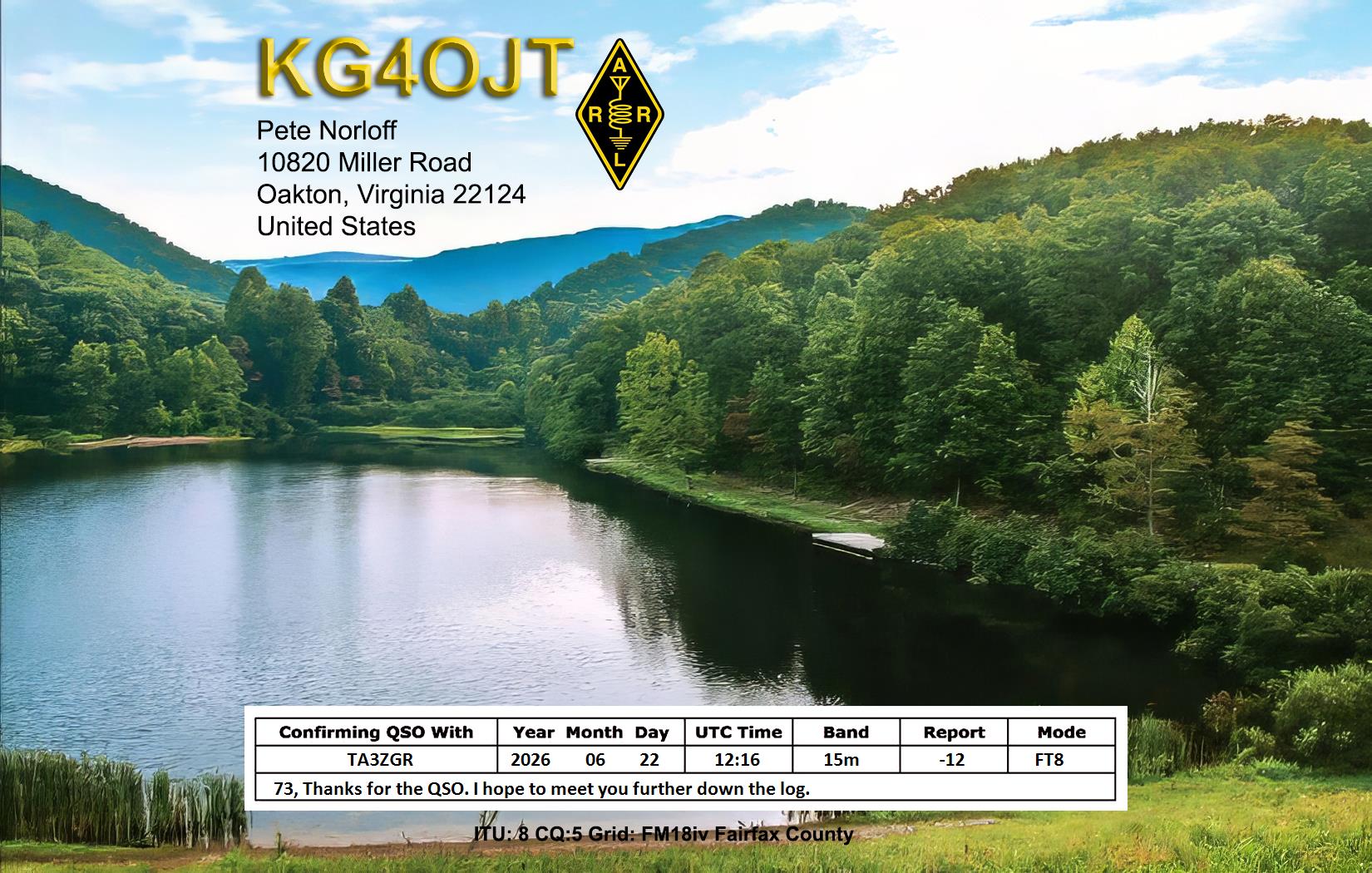 QSL KG4OJT