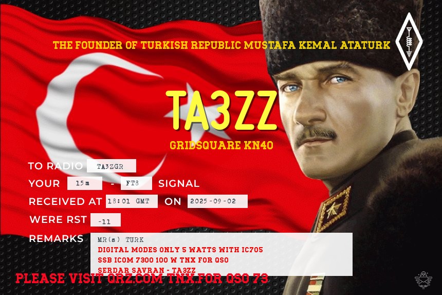 QSL TA3ZZ